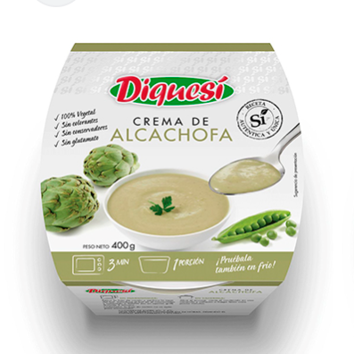 Espaguetis de calabacín con chicharros en conserva y crema de alcachofas.